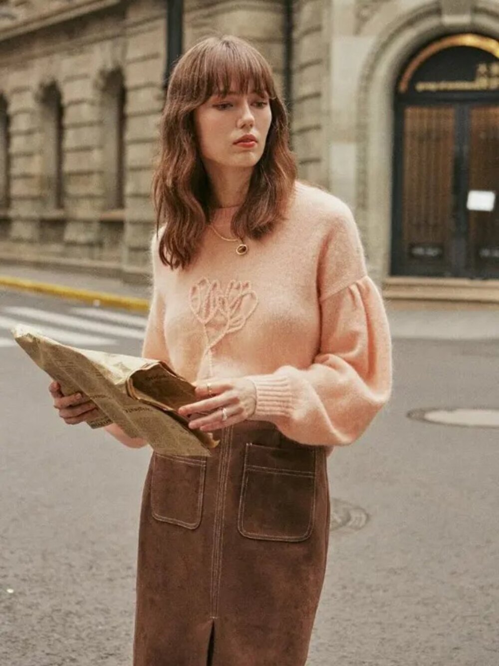 Petite Studio Deidre Mohair Sweater | Apricot | XS | NWT